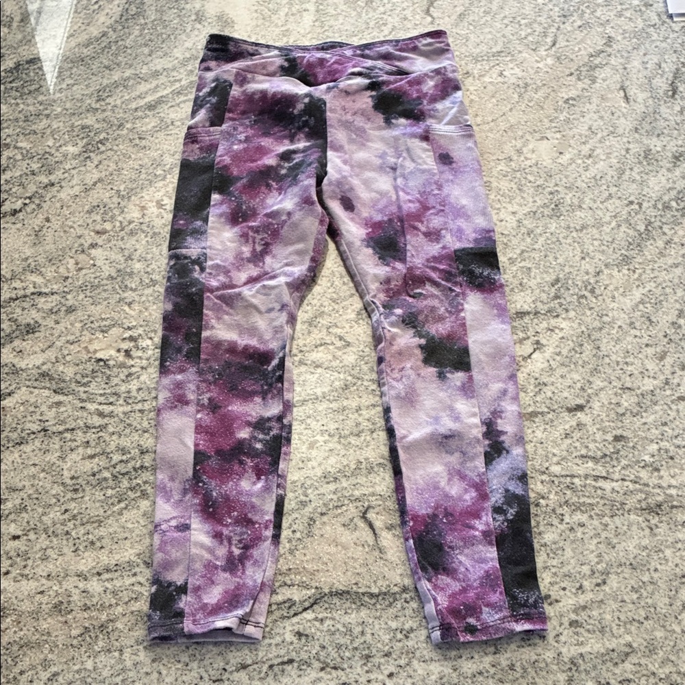 Purple Galaxy Print Leggings l S 6/6X